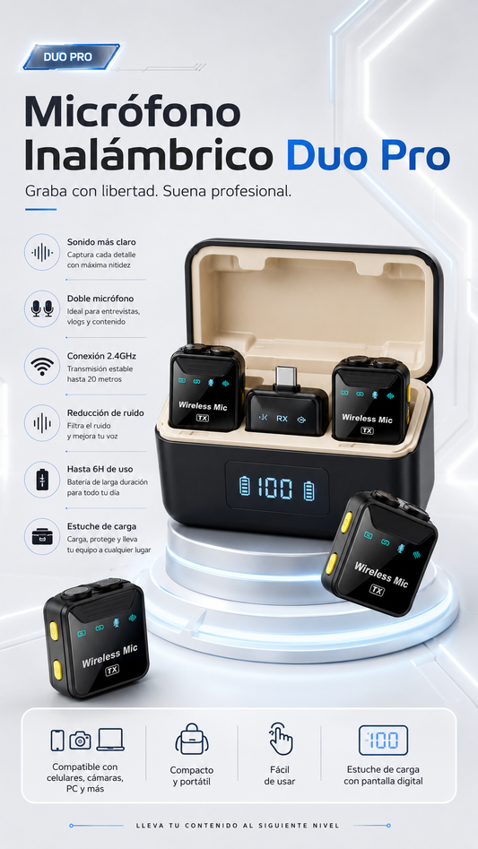 Micrófono Inalámbrico Duo Pro